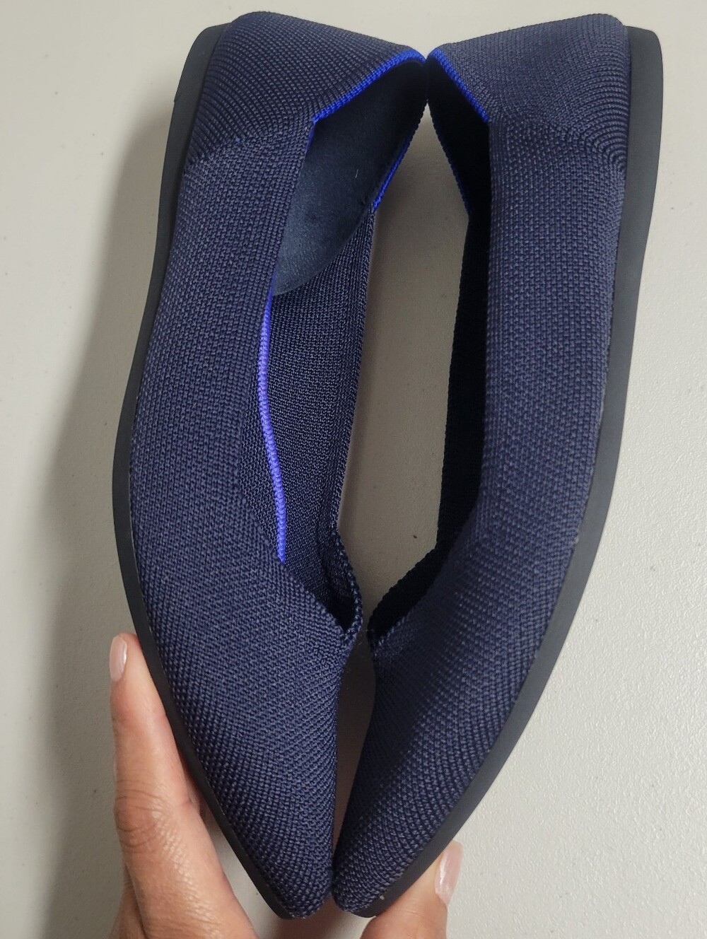 Rothy's The Point Navy Blue Knit Pointed Toe Flats Size 9. - Picture 7 of 12